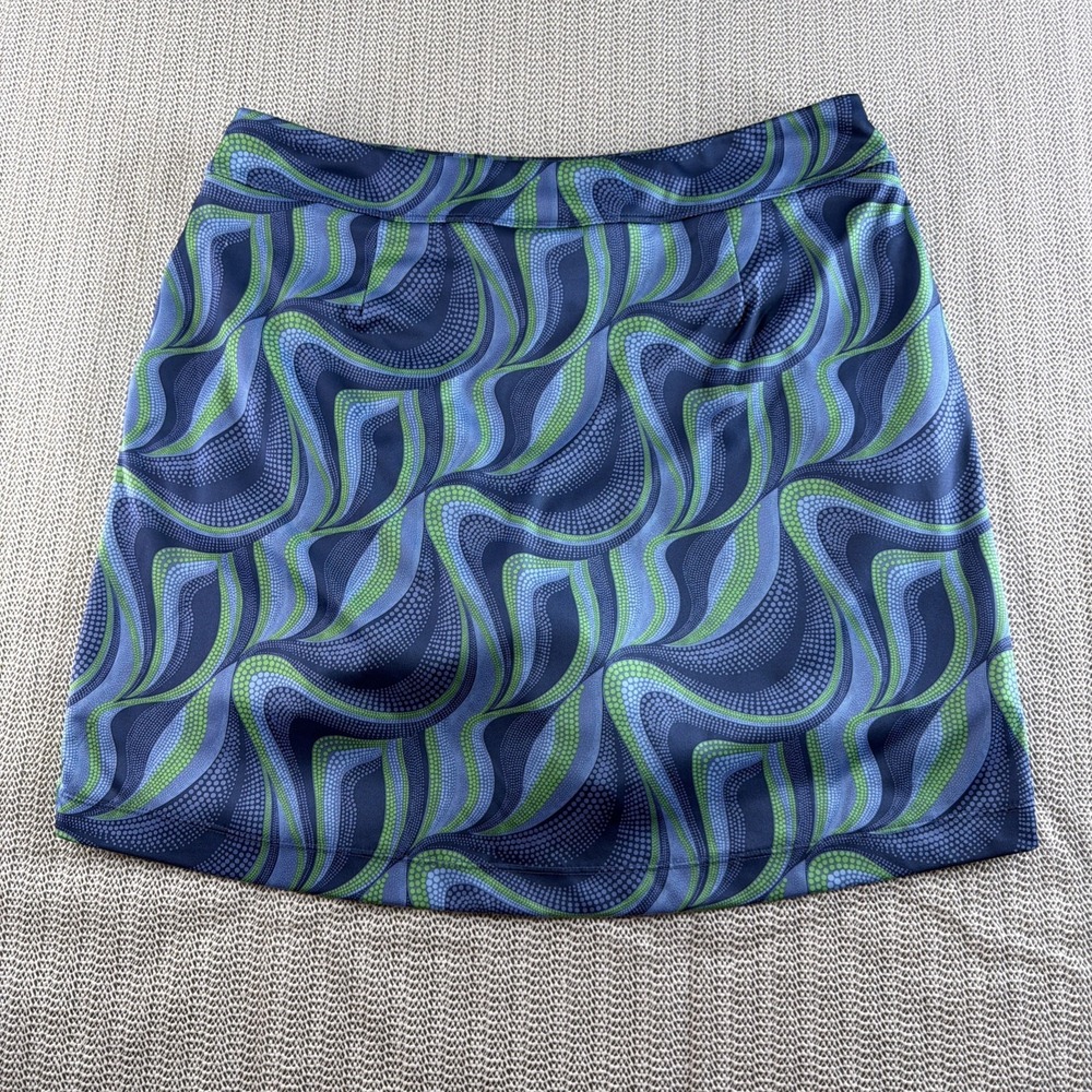 Greg Norman Women's Golf Skort Blue Green Abstract Print Athletic Size M
